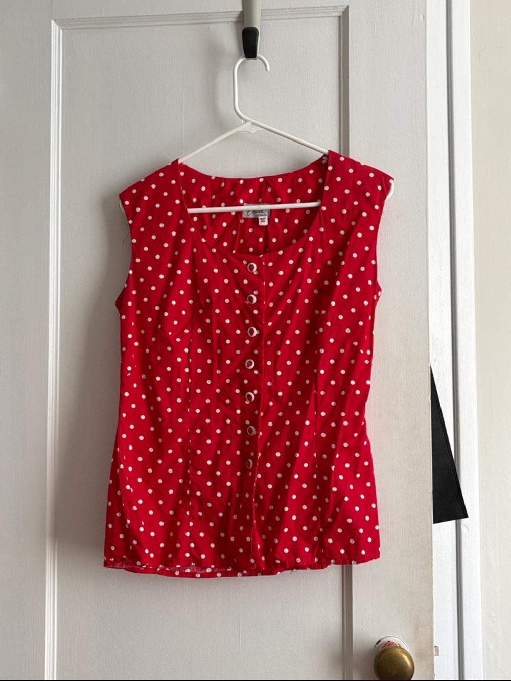 Vintage Polka Dot Button up tank top